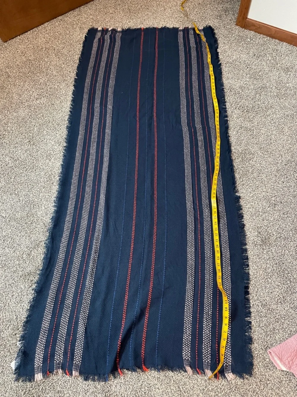 Navy Striped Fringe Scarf Old Navy NWT